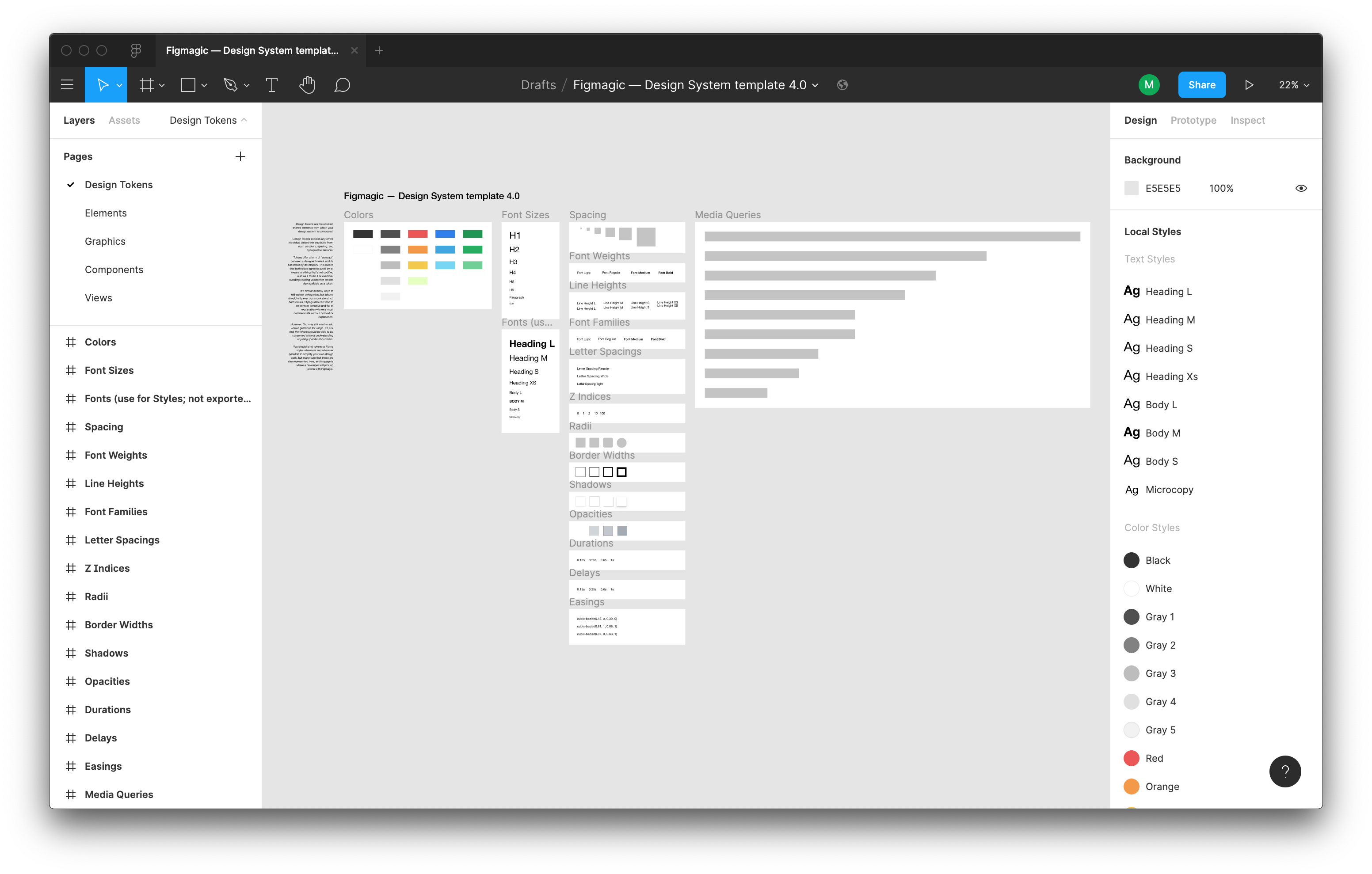 Figma Document Structure: Tokens